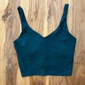 Dark Teal Workout Crop Tank